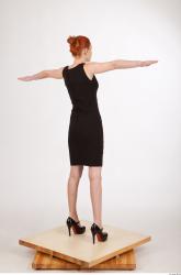 Whole Body Woman T poses Formal Dress Slim Studio photo references